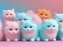 Lots Of Cute Cats With Colored Hair In