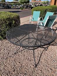 Round Black Iron Patio Table Got Legs