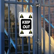 Vertical Repeated Icon Keep Out Sign