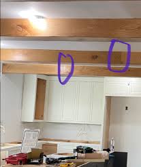 wood boxed beam seams on the sides