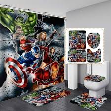 Marvel Superhero Bathroom Rugs Set 4pcs