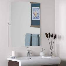 Reece 27 5 In H X 19 5 In W Rectangular Frameless Mirror With Dual Mounting Brackets