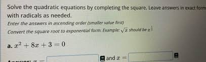 Answered Solve The Quadratic Equations