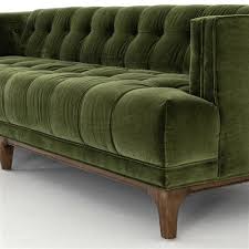 Brown Wood Frame Blind Tufted Sofa