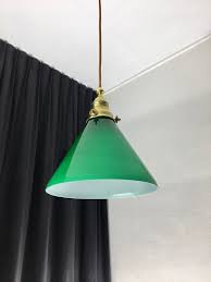 Glass Brass Light Green Pendent Lamp