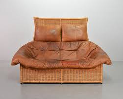 Cognac Patchwork Leather Sofa