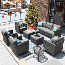 Xizzi Megon Holly Gray 8 Piece Wicker