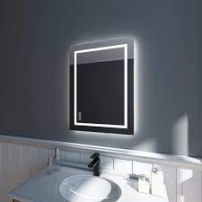 24 In W X 32 In H Rectangular Frameless Wall Bathroom Vanity Mirror With Backlit And Front Light