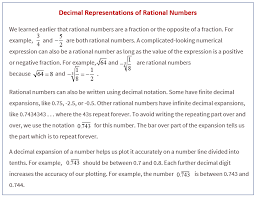 Decimal Representations Of Rational Numbers