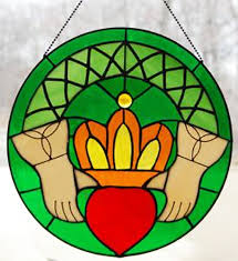 Claddagh Sun Catcher Stained Glass W019