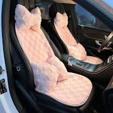 Pink Fluffy Car Seat Covers Set Cute