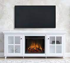 Renzo Electric Fireplace Media Cabinet White Pottery Barn