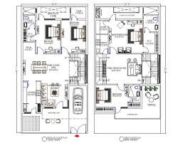 4 Bhk House Floor Plan With Autocad Drawing