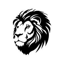 Lion Head Face Logo Silhouette Black