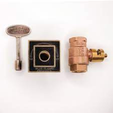 3 4 Inch Quarter Turn Straight Valve Kit W Square And 3 Inch Key Antique Brass 300 000 Btu S