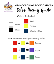 Kids Coloring Book Canvas Color Mixing