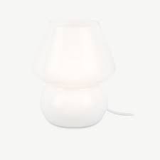 Vintage Table Lamp Milky White Glass