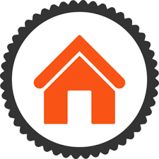 Home Flat Orange Color Icon Flat Place