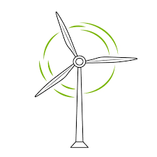Wind Turbine Doodle Icon Hand Drawn
