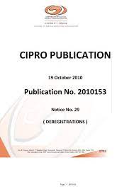 Publication No 2010153 Cipro