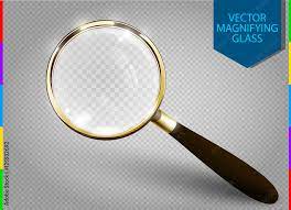 Realistic Golden Magnifying Glass