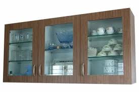 Wood And Glass Kitchen Crockery Unit At