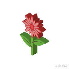Flower Isometric Right Top View 3d Icon