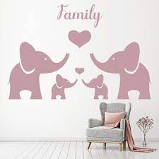 Elephant Family Nursery Wall Sticker Ws