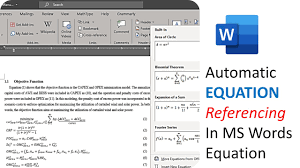In Word And Cross Refer Equation Number