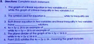 Linear Equation In Two Variables