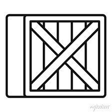 Storage Wood Crater Box Icon Outline