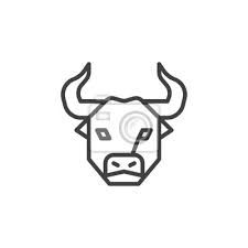 Bull Head Line Icon Linear Style Sign