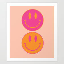 Orange Groovy Smiley Face Pattern