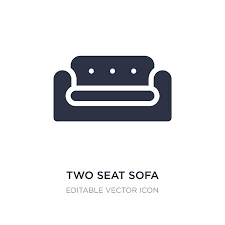 Two Seat Sofa Icon On White Background