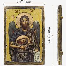 Handmade Wooden Orthodox Icon St John