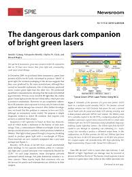 dark companion of bright green lasers