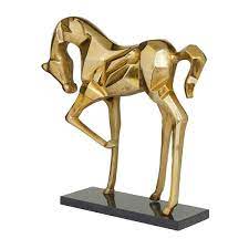 Novogratz Gold Aluminum Horse Sculpture