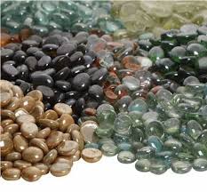 Polished Coloured Glass Tumbled Pebbles