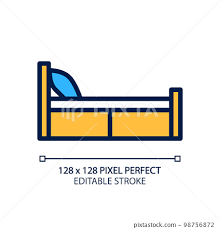 Single Bed Pixel Perfect Rgb Color Icon