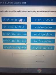 Solved Match The Circle Equations In