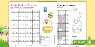 Maths Easter Solving Quadratic