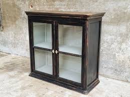 Antique Display Cabinet In Matte Black