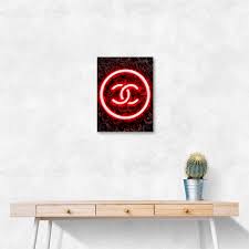 Chanel Logo Neon Style Wall Art
