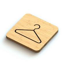 Bamboo Wayfinding Icon Toilet Wall And