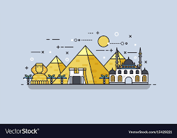 Egypt Icon Linear Style Royalty Free