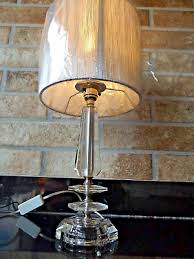 Cut Glass Lamp Base With Silver Shade