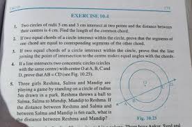 Exercise 10 4 1 Two Circles Of Radii 5