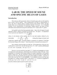 Sd Of Sound And Specific Heats Of Gases