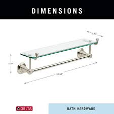 Delta Porter 18 In Towel Bar With Glass Shelf In Brushed Nickel
