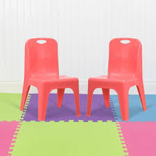 Red Plastic Stackable School Chair